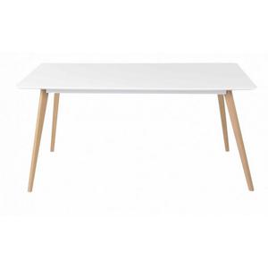 Table Repas Blanche 4 PIeds Chêne Vintage 160 cm