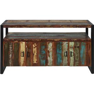 KALI - Buffet 4 Portes Bois Recyclé et Métal Noir