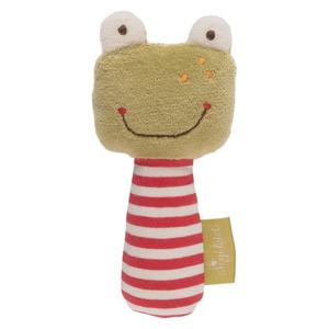 Hochet coton Bio Sigikid Grenouille Marinière Rouge Écolo Green 13 c