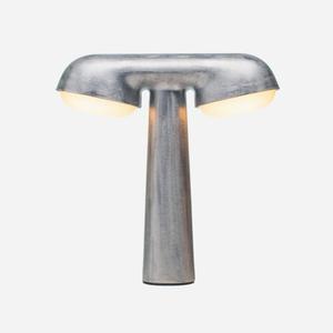 TGV-Lampe à poser 2 lumières aluminium H28.5cm Beige