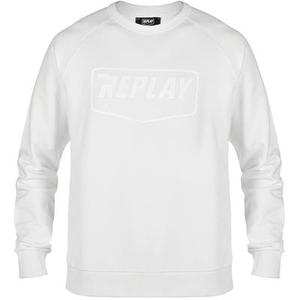 Replay Logo Pull, blanc, taille M
