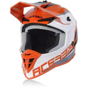 Acerbis Linear Casque de motocross, blanc-orange, taille XS
