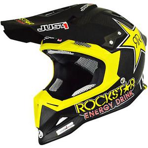 Just1 J32 Pro Rockstar Casque de Motocross enfants, noir-jaune, taille S pour Des gamins