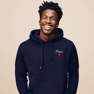 Hoodie Homme - Papa Cœur - Navy - Taille L