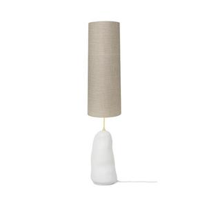 HEBE-Lampadaire avec variateur Céramique/Textile H128cm Blanc