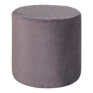 BUBBEL - Pouf Rond Ø34cm Velours Coloris Gris