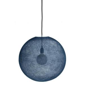 GLOBE LIGHT-Suspension Globe fil tissé Ø50cm Bleu