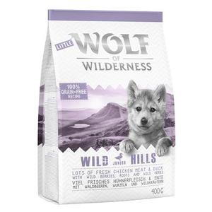 400g Wolf of Wilderness Junior Wild Hills, canard sans céréales - Croquettes pour chien