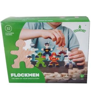 Jeu en bois Construction Montessori Flockmen 32 pièces avec S