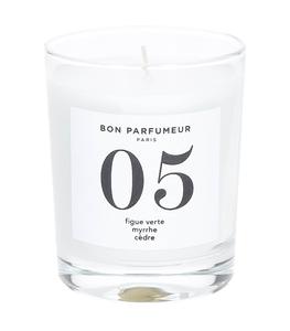 Bon Parfumeur - Bougie parfumée 05 Figue Verte, Myrrhe et Cèdre - Blanc