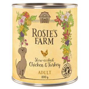 24x800g Adult poulet, dinde Rosie's Farm - Pâtée pour chien