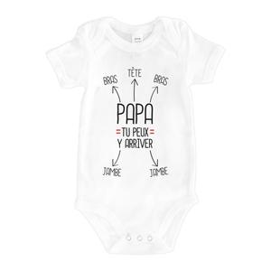 Body - Papa Tu Peux Y Arriver - Blanc - Taille 6/12 mois