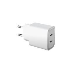 Force Power - Chargeur 2 Ports USB-C Et USB-C - 45W - Couleur : Blanc
