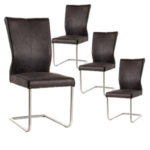 Misa - lot de 4 chaises grises piètement chromé