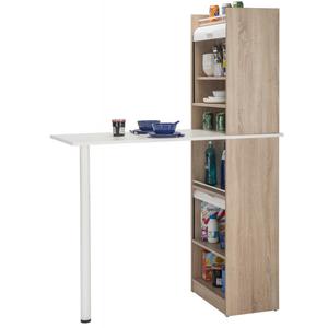 Table de cuisine et 2 Meubles de rangement chene - Coloris - Blanc