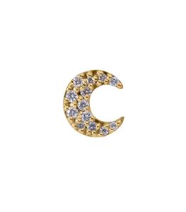 And... Paris - Femme - Boucle d'oreille stud lune or jaune et diamants - Doré