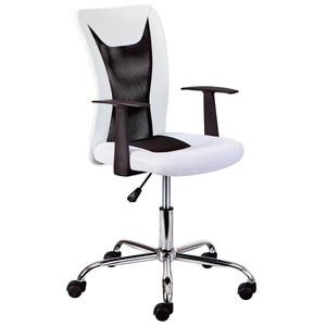 DEANA - Fauteuil de Bureau sur Roulettes Blanc et Noir