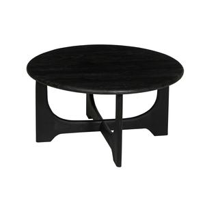 BECKETT - Table Basse en Acacia Massif Vernis teinté Noir