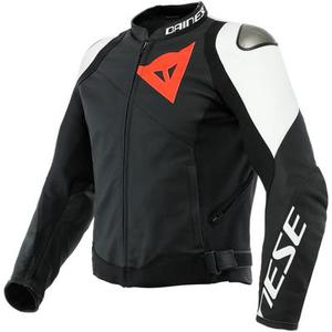 Dainese Sportiva Veste en cuir de moto, noir-blanc, taille 60