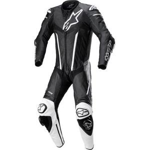 Alpinestars Fusion Combinaison en cuir de moto une pièce, noir-blanc, taille 48