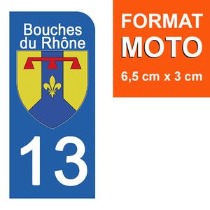 1 sticker pour plaque d'immatriculation MOTO , 13 BOUCHE DU RHONE