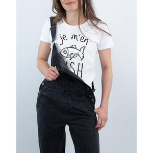 T-shirt Femme - Je M'en Fish - Blanc - Taille S