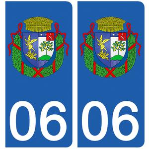 2 stickers pour plaque d'immatriculation Auto, 06 Menton