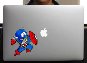 Sticker pour Macbook ou PC, LITTLE CAPT AMERICA H.15 cm
