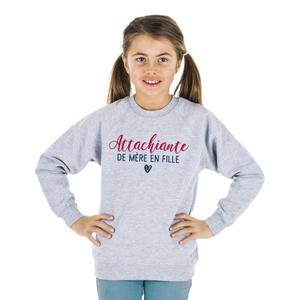 Sweat Enfant Attachiante De Mère En Fille - Gris Chiné - Taille 4 ans