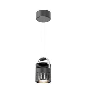 AIRMOD MONO-Suspension LED perforée dimmable Métal Ø10cm Noir