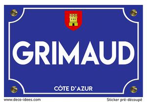 Sticker plaque de rue, GRIMAUD