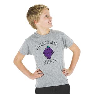 Tshirt Enfant Grognon Mais Mignon - Gris Chiné - Taille 10 ans