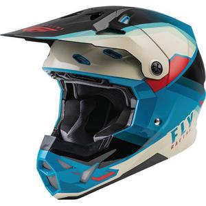 FLY Racing Formula CP Rush Casque de motocross, noir-blanc-bleu, taille L