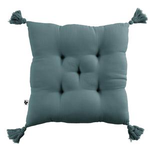 OUREA - Coussin Capitonné 40x40cm avec Pompons Gaze de Coton Canard