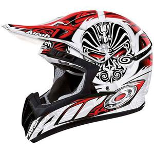 Airoh CR901 Face Casque de motocross, noir-blanc-rouge, taille XS