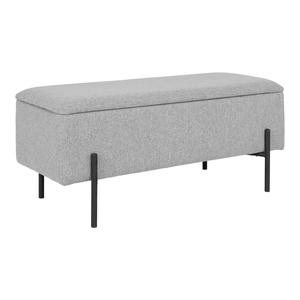 BLAIRE - Banc-Coffre Tissu Gris clair Pieds Métal