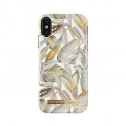 iDeal Of Sweden - Coque Rigide Fashion Platinum Leaves - Couleur : Or - Modèle : iPhone X