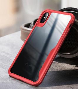 Coque iPhone absorption des chocs verre trempé arrière - Rouge / iPhone XR