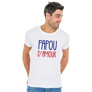 T-shirt Homme - Papou D'amour - Blanc - Taille S