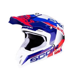 Casque cross Scorpion 2019 VX-16 Air Arhus - Blanc Bleu Rouge Fluo 59/60 - L