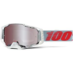 100% Armega Hiper X-Ray Lunettes de motocross, gris-rouge