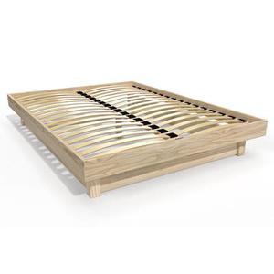 Lit plateforme 2 places bois massif - 160x200 160x200 Brut