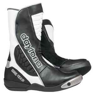 Daytona Strive GTX Gore-Tex Bottes de moto imperméables, noir-blanc, taille 38