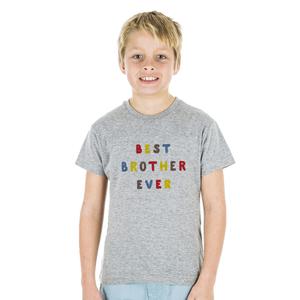 Tshirt Enfant Best Brother Ever Coloré Waf - Gris Chiné - Taille 6 ans