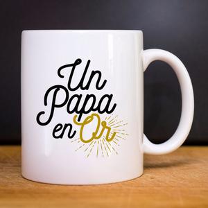 Mug Papa En Or - Blanc - Taille TU