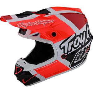 Troy Lee Designs SE4 Polyacrylite MIPS Quattro Casque de motocross, rouge-orange, taille L
