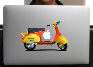 Sticker pour Macbook ou PC, Vespa Orange, H. 15 cm