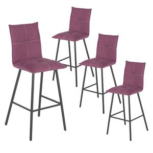 LAGOS - Lot de 4 Tabourets Violets Hauteur H65cm