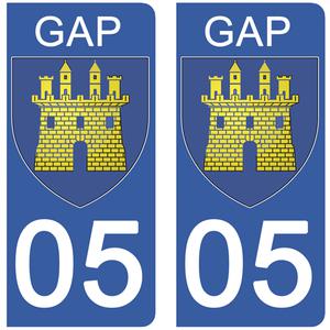 2 stickers pour plaque d'immatriculation Auto, 05 GAP