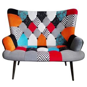 Kerava - canapé 2 places patchwork motifs colorés